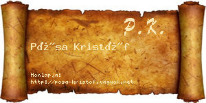 Pósa Kristóf névjegykártya