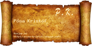 Pósa Kristóf névjegykártya