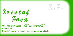 kristof posa business card